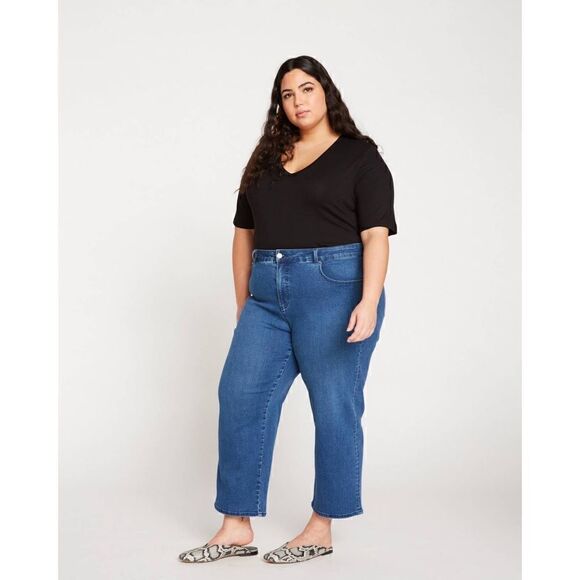 NWT Universal Standard Bae Boyfriend Crop Denim 
in True Blue, Size 00 - Picture 3 of 15